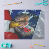 Papier Mousseline Drapeau Américain Bald Eagle Et Wolf (Artisanat)