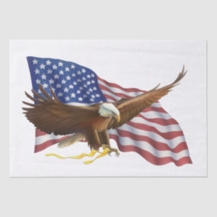 Papier Mousseline Drapeau américain et aigle