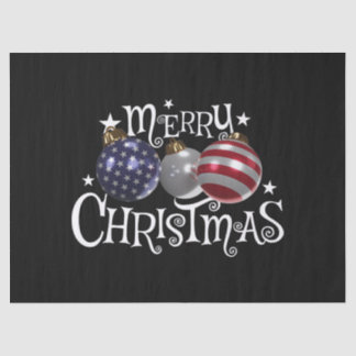 Papier Mousseline Drapeau Américain Joyeux Noël Arbre Boules US Patr