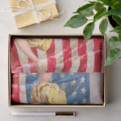 Papier Mousseline Drapeau américain Lady Liberty Independence (Cadeau)