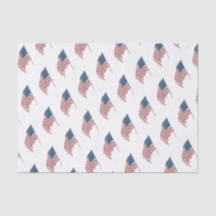 Papier Mousseline Drapeau américain patriotique vintage au vent