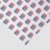 Papier Mousseline Drapeau américain Rouge Blanc et Bleu thème (Détail)