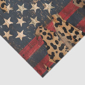 Papier Mousseline Drapeau américain rustique imprimé léopard (3) (Détail)