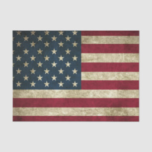 Papier Mousseline Drapeau américain vintage grunge patriotique USA