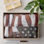 Papier Mousseline Drapeau américain Vintage Red Truck (Cadeau)