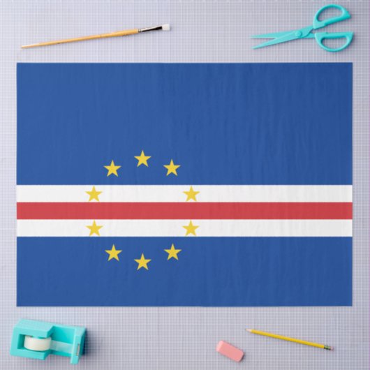 Papier Mousseline Drapeau cap-verdien (Cap-Vert) (Artisanat)