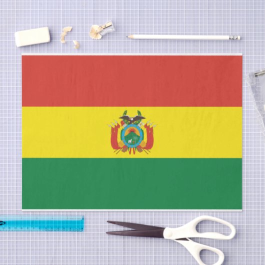Papier Mousseline Drapeau de Bolivie patriotique (Artisanat)