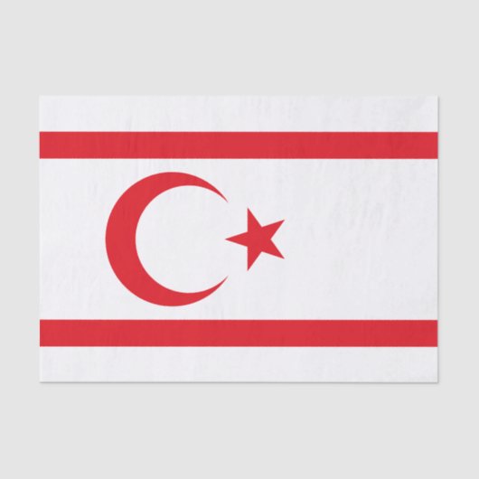 Papier Mousseline Drapeau de Chypre du Nord (Recto)