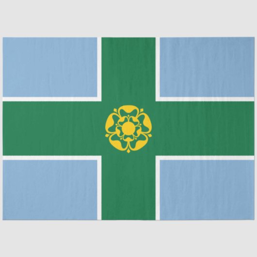 Papier Mousseline Drapeau de Derbyshire (Comté d'Angleterre, Royaume (Recto)