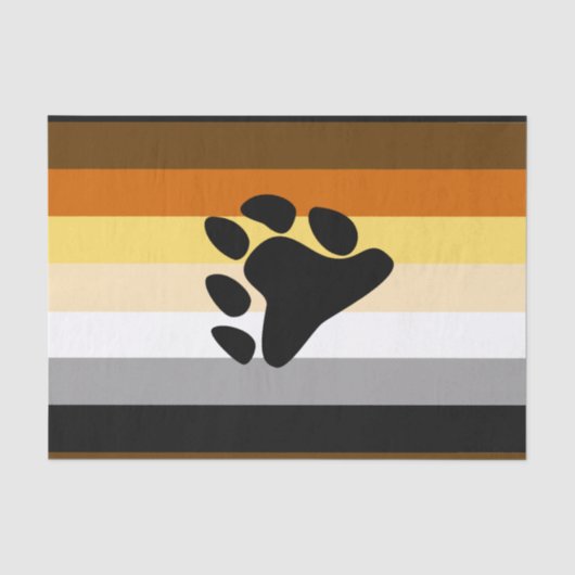 Papier Mousseline Drapeau de fierté de l'ours avec patte (Recto)