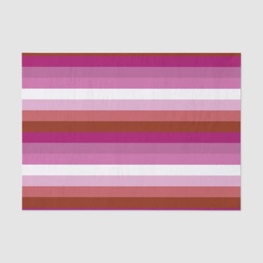 Papier Mousseline Drapeau de fierté lesbienne horizontal (Recto)