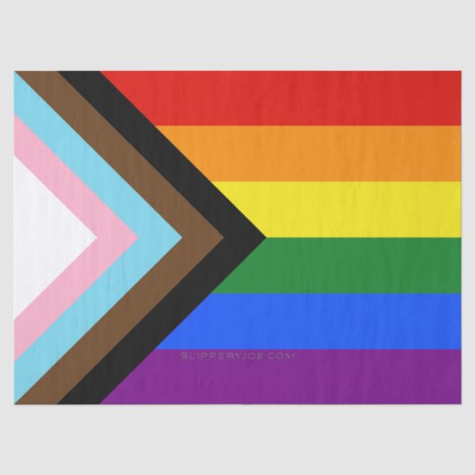 Papier Mousseline Drapeau de fierté Progress Pride de SlipperyJoe si (Recto)