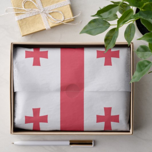 Papier Mousseline Drapeau de Géorgie (Cadeau)