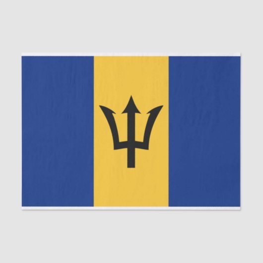 Papier Mousseline Drapeau de la Barbade papier de tissus (Recto)