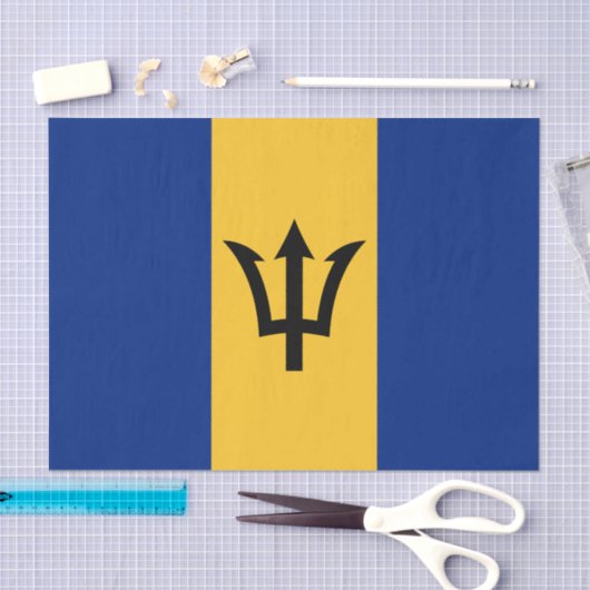 Papier Mousseline Drapeau de la Barbade patriotique (Artisanat)