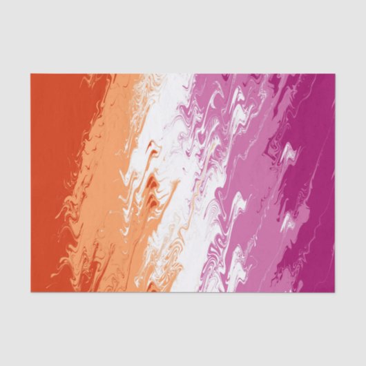 Papier Mousseline Drapeau de la fierté lesbienne Abstraite (Recto)