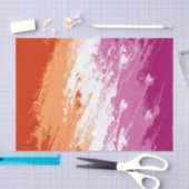 Papier Mousseline Drapeau de la fierté lesbienne Abstraite (Artisanat)