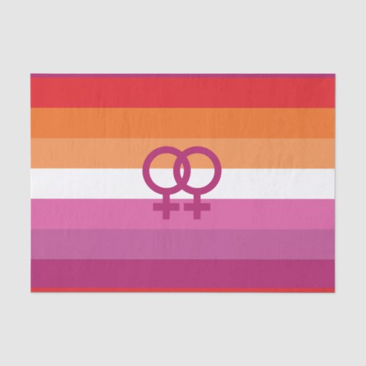 Papier Mousseline Drapeau de la fierté lesbienne WLW (Recto)