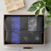 Papier Mousseline Drapeau de la police retraitée en détresse (Cadeau)