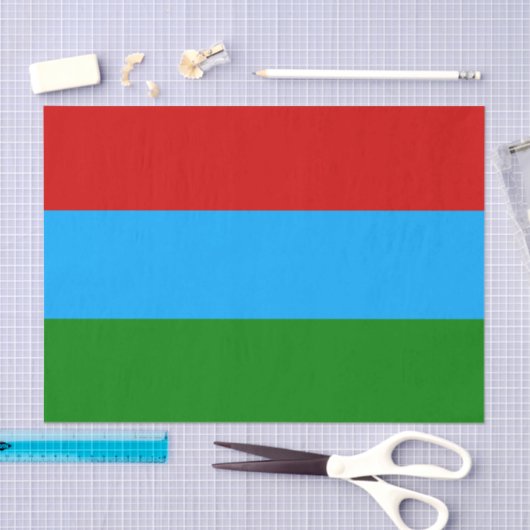 Papier Mousseline Drapeau de la République de Karelia (Artisanat)