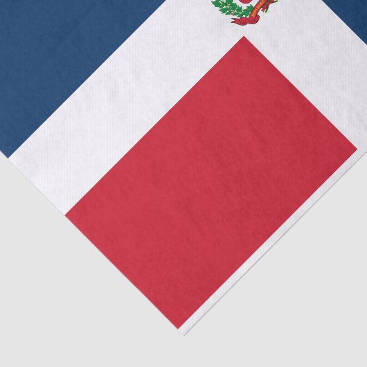 Papier Mousseline Drapeau de la République Dominicaine (Détail)