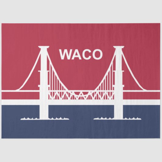 Papier Mousseline Drapeau de la ville de Waco (Texas, USA) (Recto)