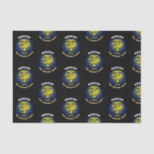 PAPIER MOUSSELINE DRAPEAU DE L'ÉTAT DU BEAVER D'OREGON (Recto)