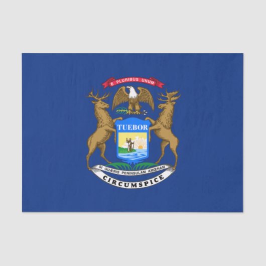 Papier Mousseline Drapeau de l'État du Michigan (Recto)
