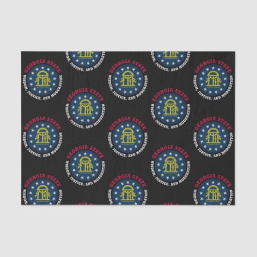 PAPIER MOUSSELINE DRAPEAU DE L'ÉTAT GEORGIA PEACH (Recto)