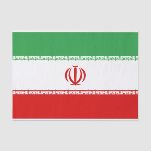 Papier Mousseline Drapeau de l'Iran (Recto)