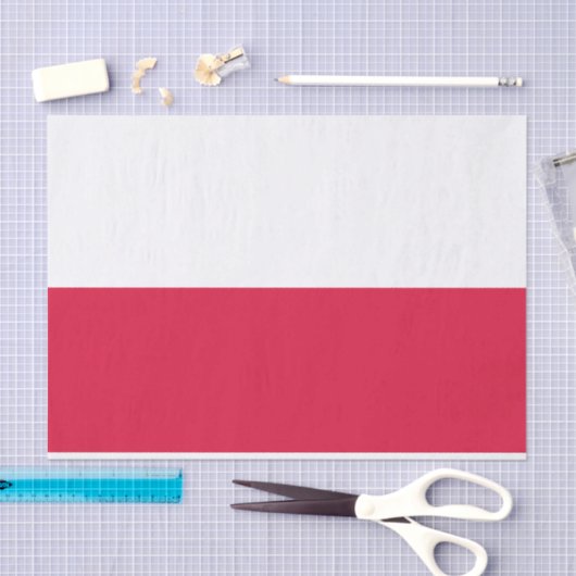 Papier Mousseline Drapeau de Pologne (Artisanat)