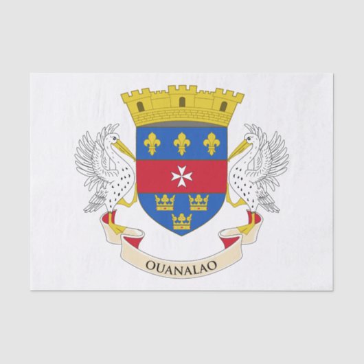 Papier Mousseline Drapeau de Saint-Barthélemy (Recto)