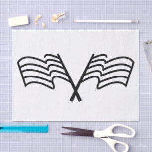 Papier Mousseline Drapeau de sport de course minimal agitant