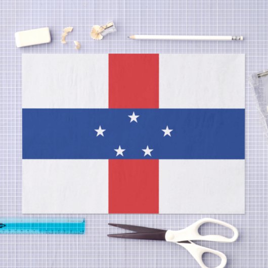 Papier Mousseline Drapeau des Antilles Pays-Bas (Artisanat)
