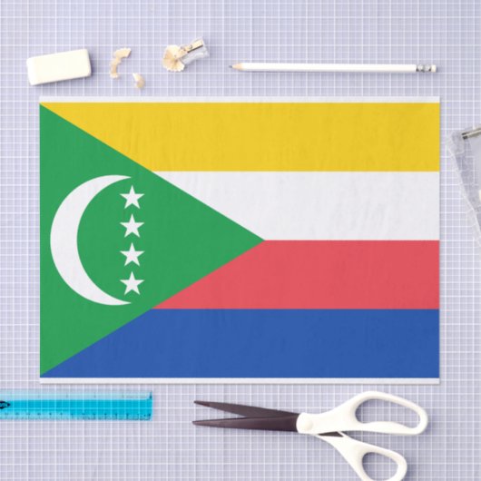Papier Mousseline Drapeau des Comores (Artisanat)