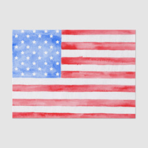 Papier Mousseline Drapeau des Etats-Unis d'aquarelle