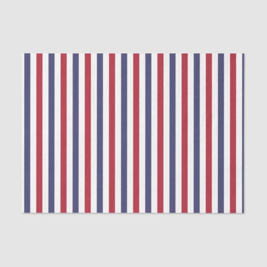 Papier Mousseline Drapeau des États-Unis Rouge et Drapeau Bleu Étroi (Recto)