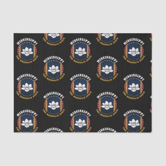 PAPIER MOUSSELINE DRAPEAU D'ÉTAT DE MISSISSIPPI MAGNOLIA (Recto)