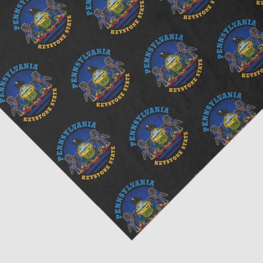 PAPIER MOUSSELINE DRAPEAU D'ÉTAT DE PENNSYLVANIA KEYSTONE (Détail)