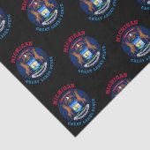 PAPIER MOUSSELINE DRAPEAU D'ÉTAT DES GRANDS LACS DE MICHIGAN (Détail)