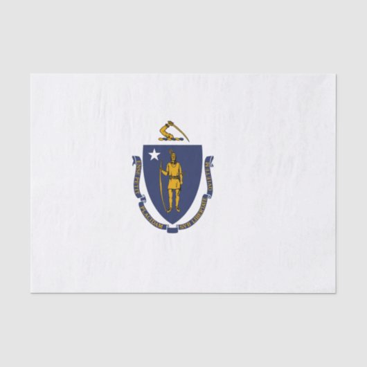 Papier Mousseline Drapeau d'État du Massachusetts (Recto)