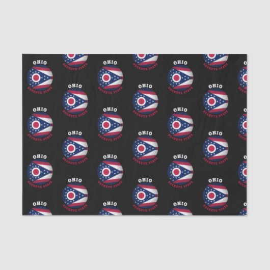 PAPIER MOUSSELINE DRAPEAU D'ÉTAT OHIO BUCKEYE (Recto)