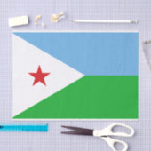 Papier Mousseline Drapeau Djibouti (Artisanat)