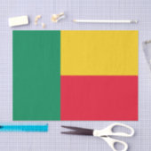 Papier Mousseline Drapeau du Bénin patriotique papier de tissus (Artisanat)