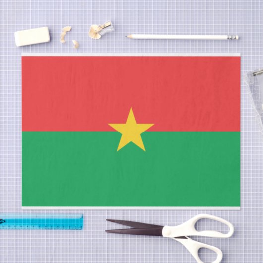 Papier Mousseline Drapeau du Burkina Faso patriotique (Artisanat)