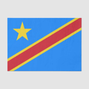 Papier Mousseline Drapeau du Congo Kinshasa