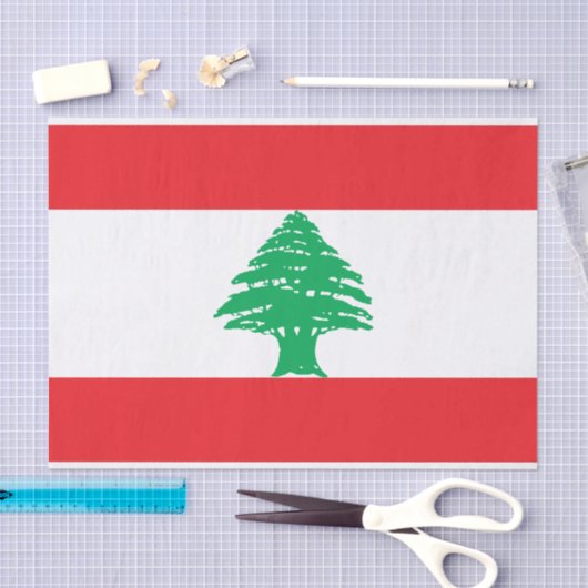 Papier Mousseline Drapeau du Liban (Artisanat)