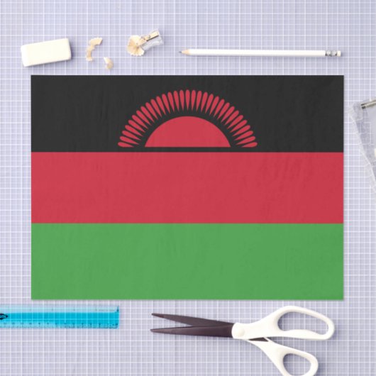 Papier Mousseline Drapeau du Malawi (Artisanat)