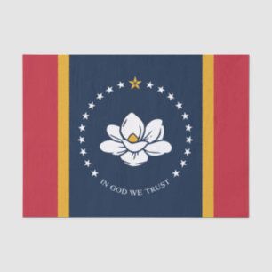 Papier Mousseline Drapeau du Mississippi - Nouveau Drapeau de Magnol