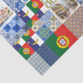 Papier Mousseline Drapeau du Portugal et Drapeau des Açores (Détail)